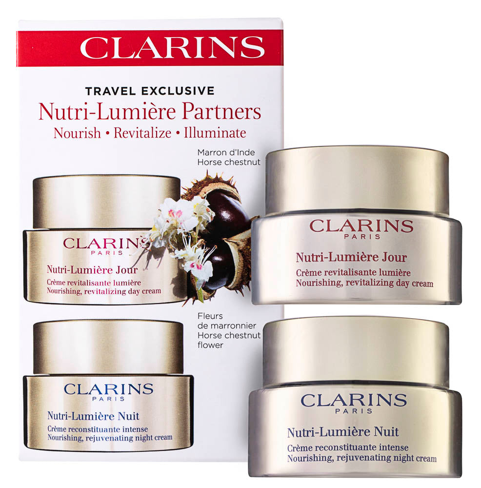 Clarins Nutri-Lumière Creme Gesichtspflege-Set 50 ml Nachtcreme + 50 ml Tagescreme