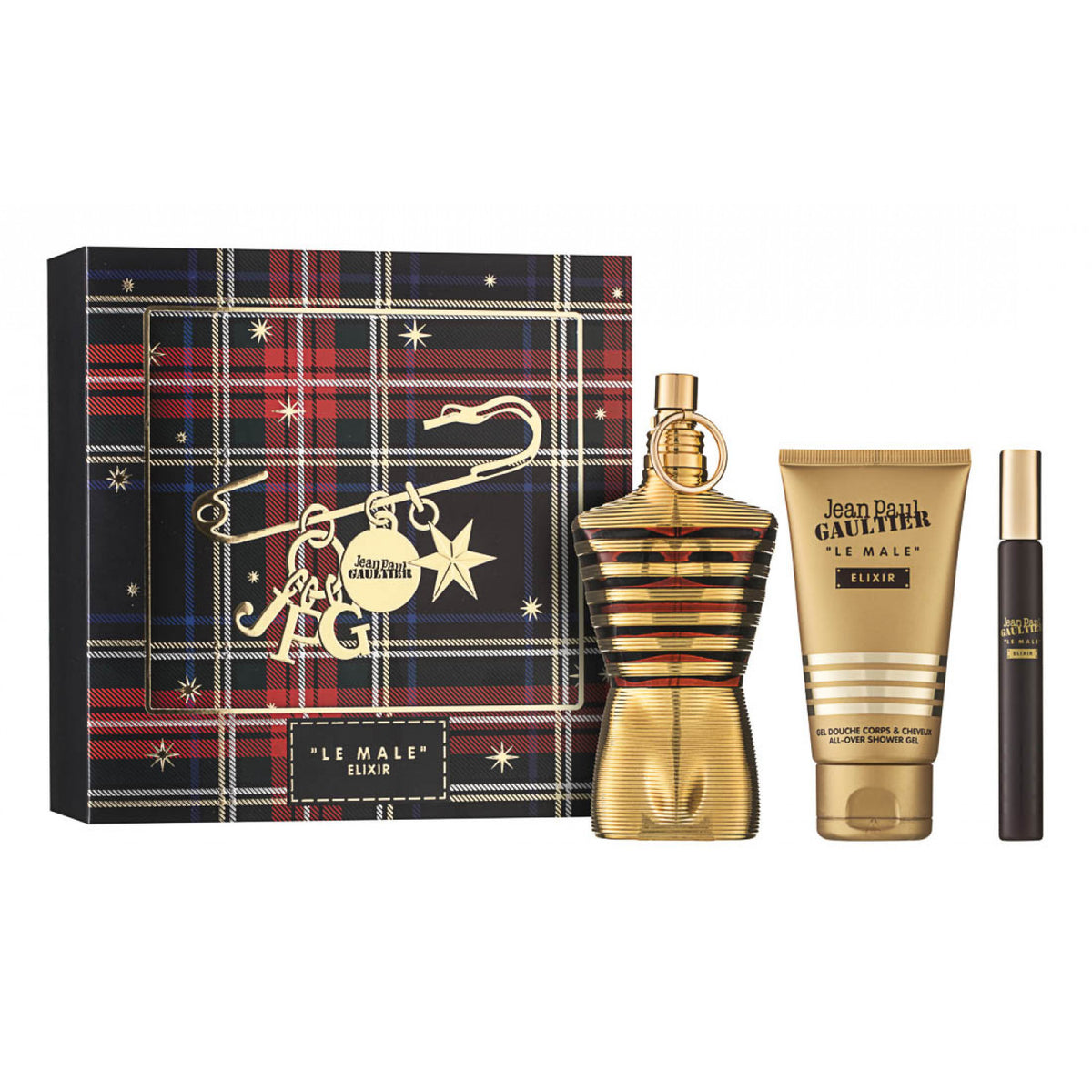 Jean Paul Gaultier Le Male Elixir Parfum Set 125 ml + 10 ml + 75 ml Duschgel