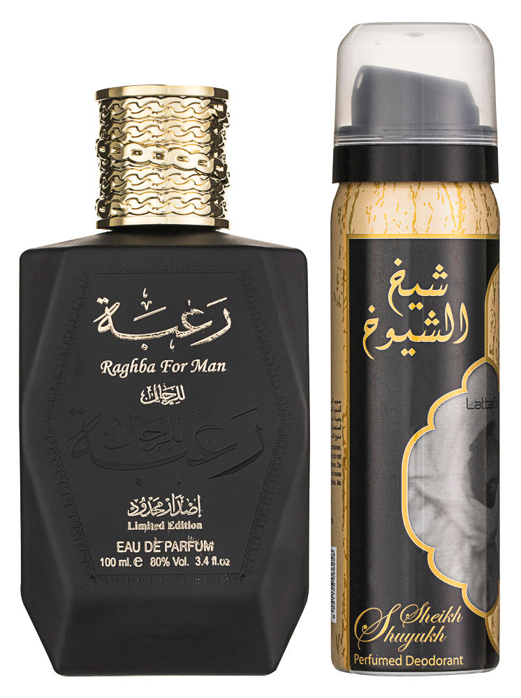 Lattafa Raghba For Man EDP Geschenkset EDP 100 ml + 50 ml Deodorant Spray