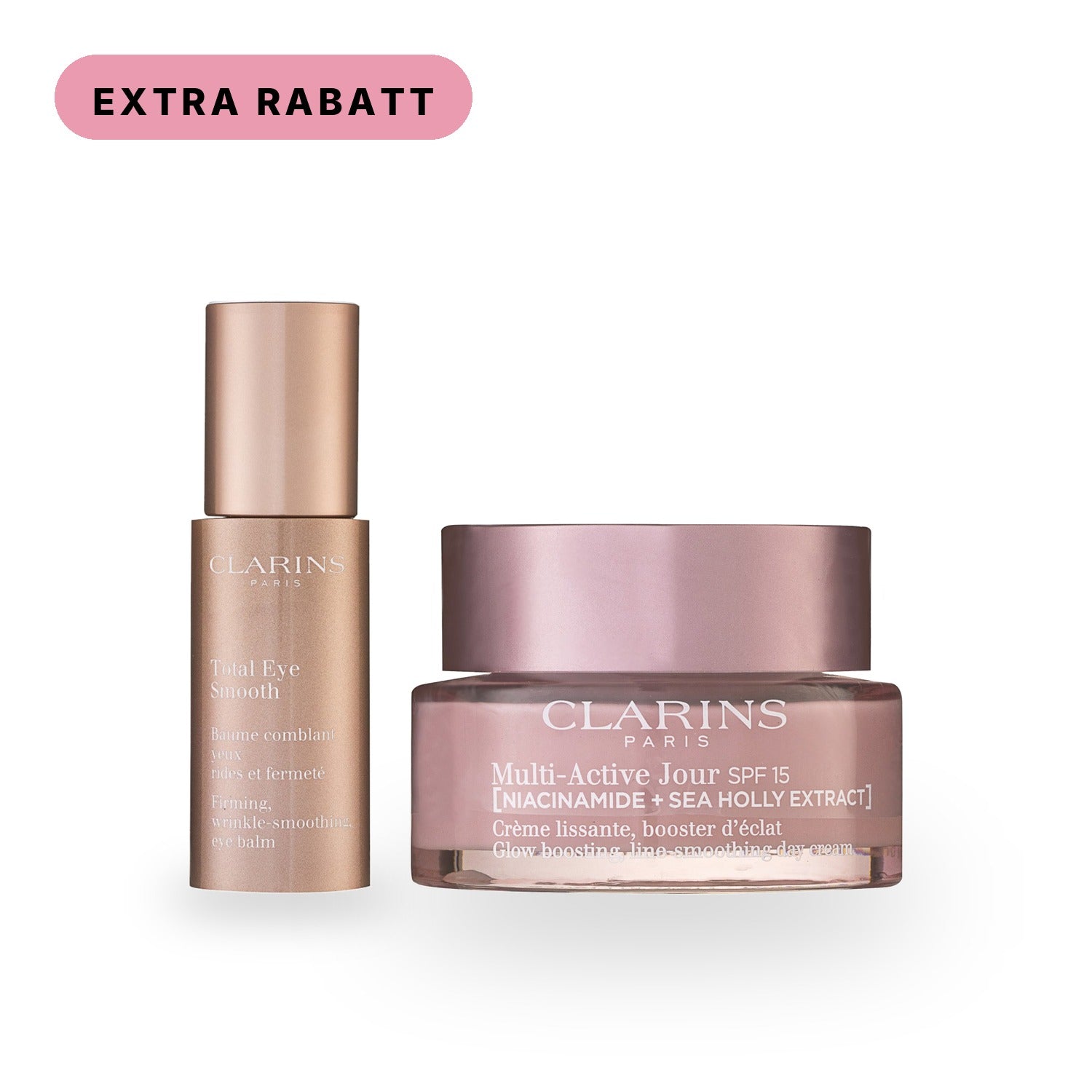 Clarins Straffendes Pflege-Set: Total Eye Smooth & Multi-Active Jour SPF 15