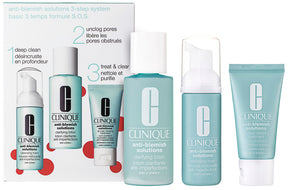 Clinique Anti-Blemish Solutions 3-Phasen Systempflege Geschenkset 50 ml Cleansing Foam + 100 ml Clarifying Lotion + 30 ml Clearing Moisturizer