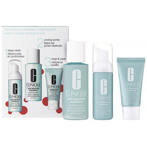 Clinique Anti-Blemish Solutions 3-Phasen Systempflege Geschenkset 50 ml Cleansing Foam + 100 ml Clarifying Lotion + 30 ml Clearing Moisturizer