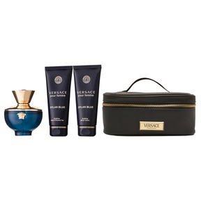 Versace Dylan Blue Pour Femme Eau de Parfum Set 100 ml + 100 ml Duschgel + 100 ml Körperlotion + Tasche