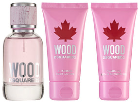 Dsquared2 Wood Pour Femme Eau de Toilette Set 50 ml + 100 ml Duschgel + 100 ml Körperlotion