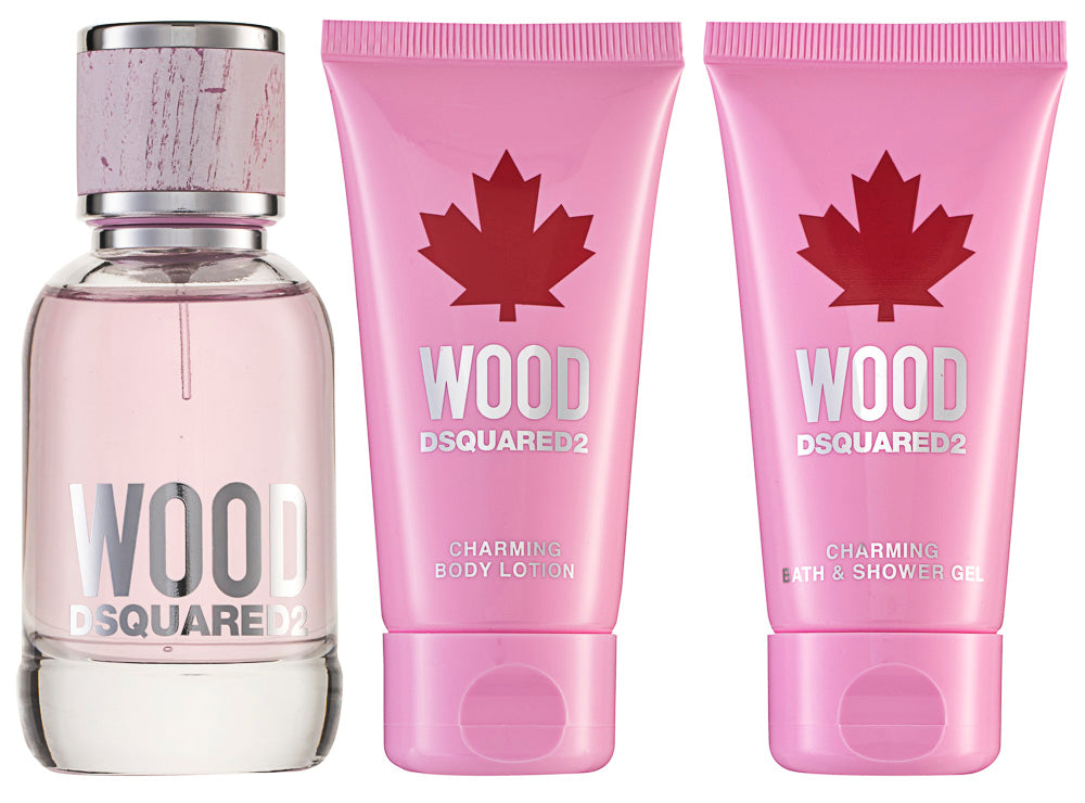 Dsquared2 Wood Pour Femme Eau de Toilette Set 50 ml + 100 ml Duschgel + 100 ml Körperlotion
