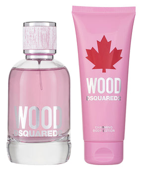 Dsquared2 Wood Pour Femme Eau de Toilette Set 100 ml + 100 ml Duschgel + Tasche