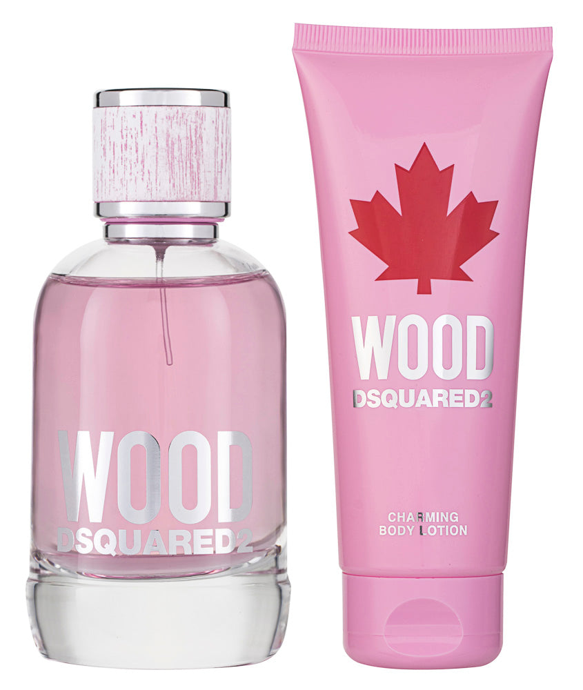 Dsquared2 Wood Pour Femme Eau de Toilette Set 100 ml + 100 ml Duschgel + Tasche