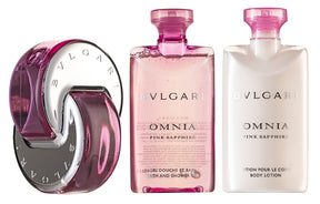 Bvlgari Omnia Pink Sapphire EDT Geschenkset  EDT 65 ml + 75 ml Körperlotion + 75 ml Duschgel + Pouch