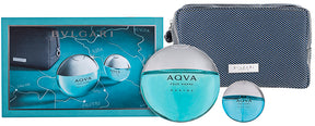 Bvlgari Aqva Marine pour Homme EDT Geschenkset EDT 100 ml + 100 ml Aftershave Balm + Tasche
