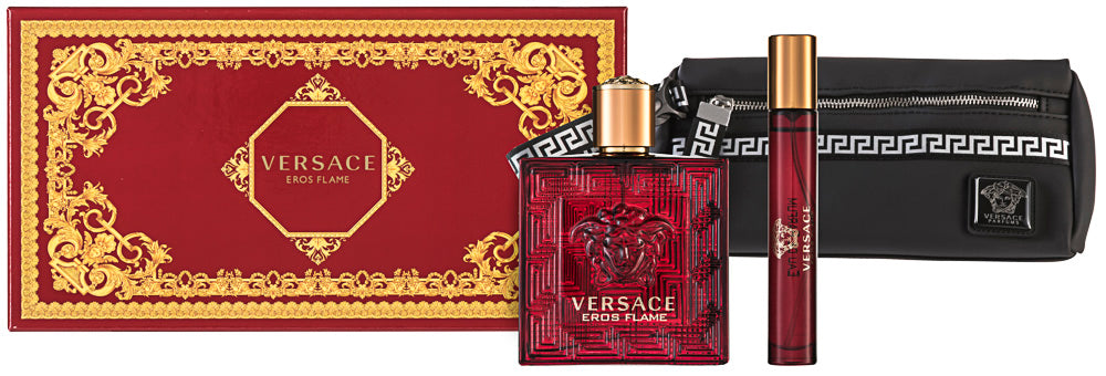 Versace Eros Flame EDP Geschenkset  EDP 100 ml + EDP 10 ml + Tasche