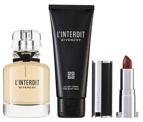 Givenchy L`Interdit Eau de Parfum Set 50 ml + 75 ml Körperlotion + 1.5g Lippenstift
