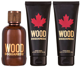 DSquared2 Wood Pour Homme EDT Geschenkset EDT 100 ml + 100 ml Duschgel + 100 ml After Shave Balm