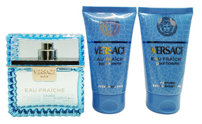 Versace Man Eau Fraiche Eau de Toilette Set 50 ml + 50 ml After Shave Balsam + 50 ml Duschgel