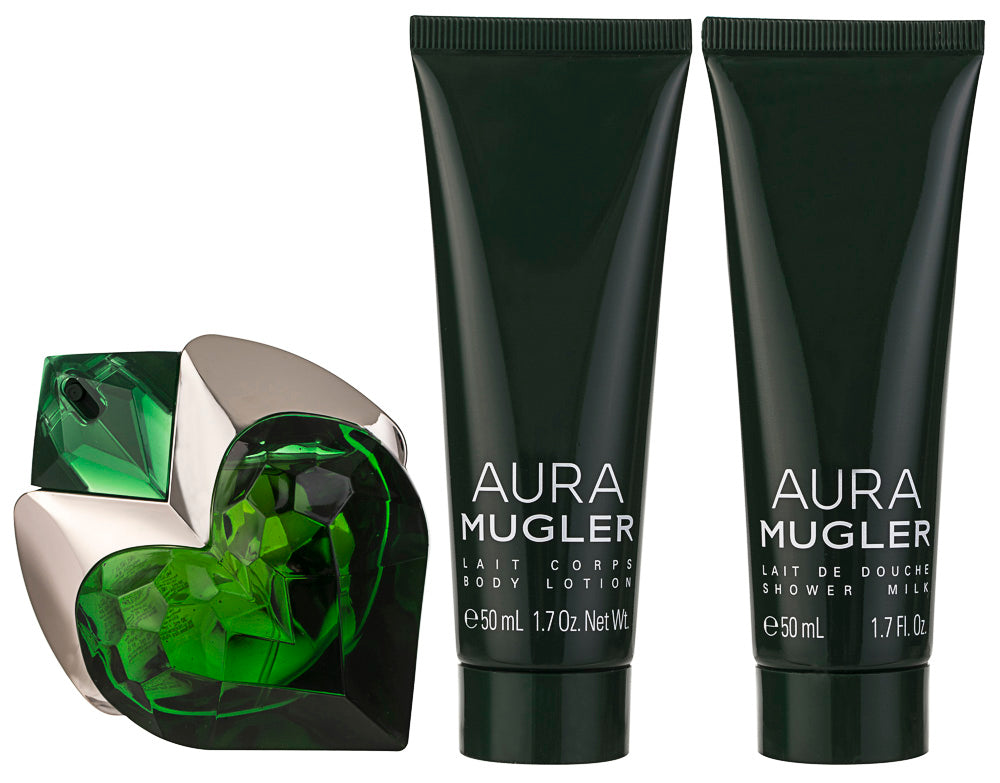 Mugler Aura EDP Geschenkset EDP 30 ml Nahfüllbar + Body Lotion 50 ml + Duschegel 50 ml  
