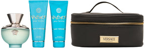Versace Dylan Turquoise Eau de Toilette Set 100 ml + 100 ml Körperlotion + 100 ml Duschgel + Tasche