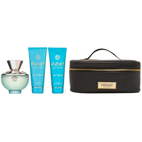 Versace Dylan Turquoise Eau de Toilette Set 100 ml + 100 ml Körperlotion + 100 ml Duschgel + Tasche