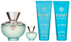 Versace Dylan Turquoise Eau de Toilette Set 100 ml + 5 ml + 100 ml Körpergel  + 100 ml Duschgel
