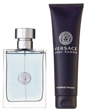 Versace Pour Homme Eau de Toilette Set 100 ml + 5 ml + 150 ml Haar & Körper Shampoo