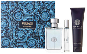 Versace Pour Homme Eau de Toilette Set 100 ml + 10 ml + 150 ml Haar & Körper Shampoo