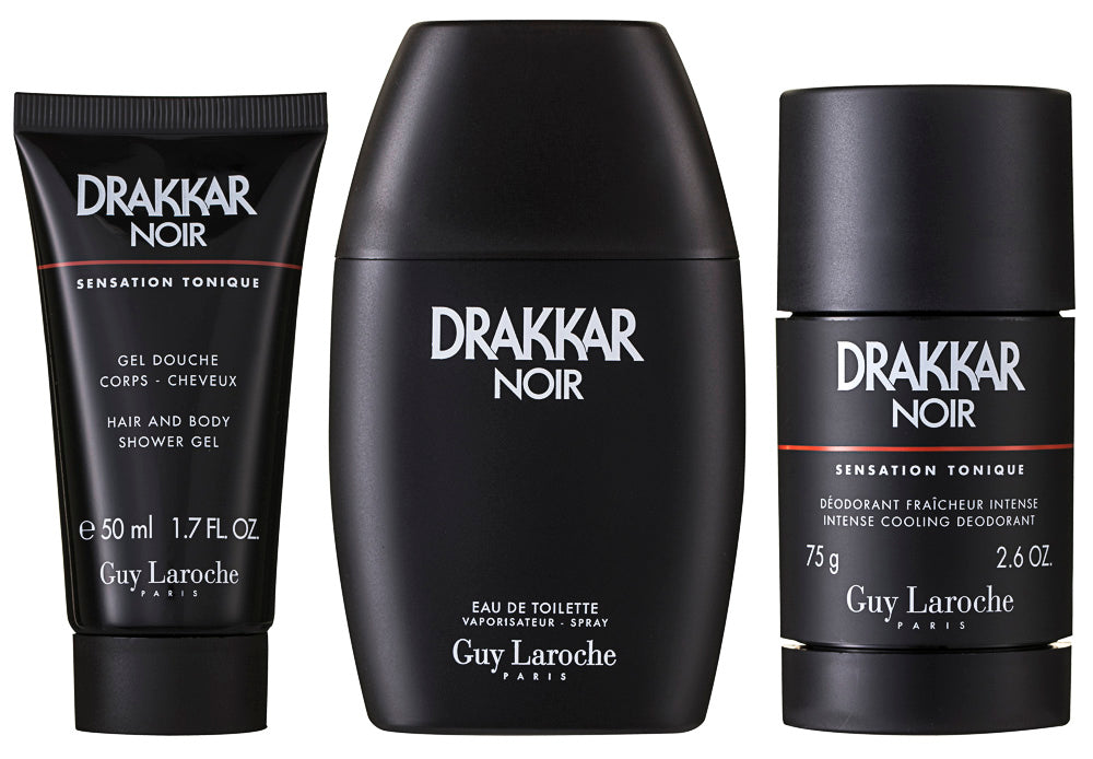 Guy Laroche Drakkar Noir EDT Geschenkset EDT 100 ml + 75 ml Deodorant Stick + 50 ml Duschgel