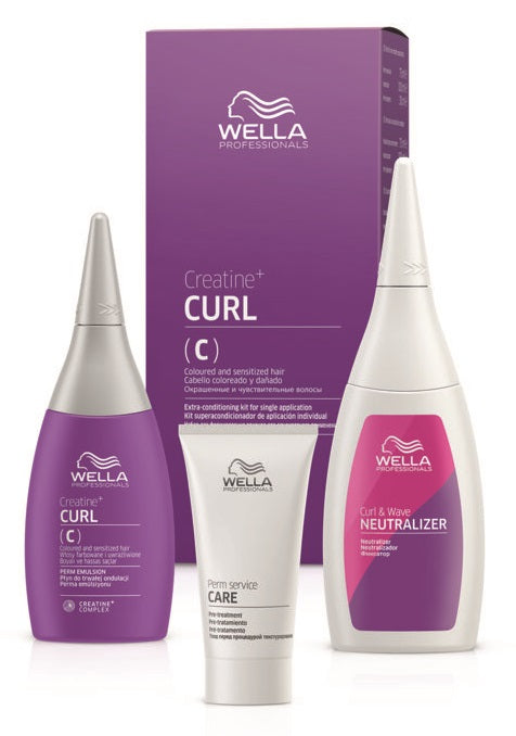 Wella Professionals Creatine+ Curl Haarpflegeset (C) / 30 ml Vorbehandlung + 75 ml Permanente Well-Lotion + 100 ml Fixierung
