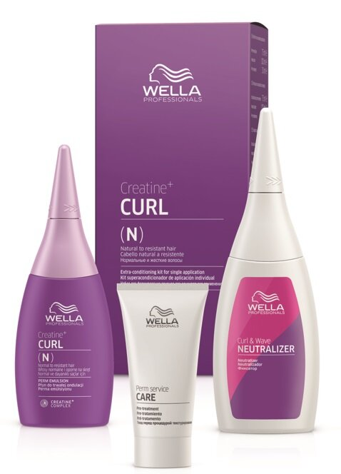 Wella Professionals Creatine+ Curl Haarpflegeset (N) / 30 ml Vorbehandlung + 75 ml Permanente Well-Lotion + 100 ml Fixierung