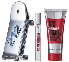 Carolina Herrera 212 Men Heroes Forever Young Eau de Toilette Set 90 ml + 10 ml + 100 ml Körperlotion 