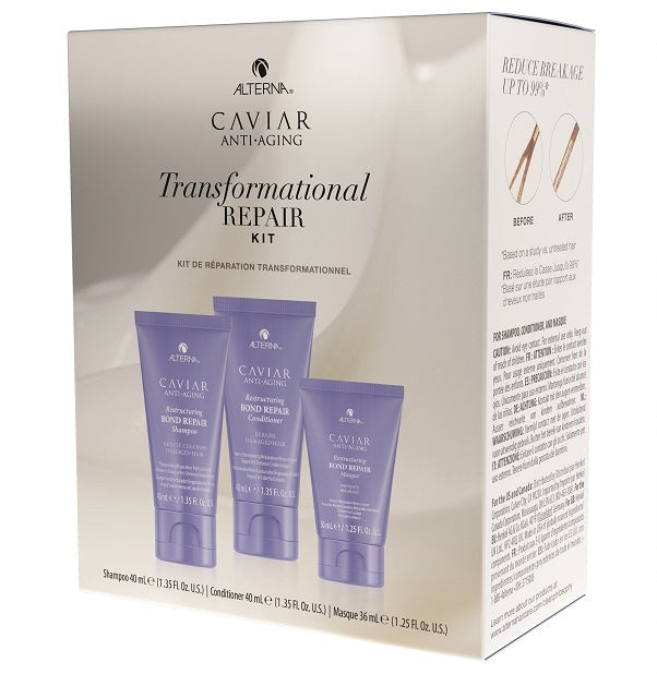 Alterna Caviar Restructuring Bond Repair Trial Travel Kit Haarpflegeset 40 ml Repair shampoo + 40 ml Repair Conditioner + 36 ml Masque