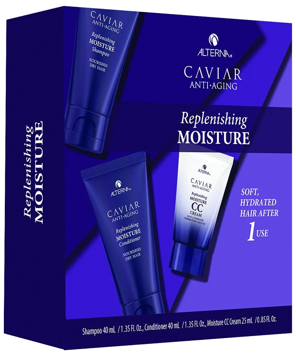 Alterna Caviar Anti-Aging Replenishing Moisture Consumer Trial Kit Haarpflegeset 40 ml Shampoo + 40 ml Conditioner + 25 ml Moisture Cream