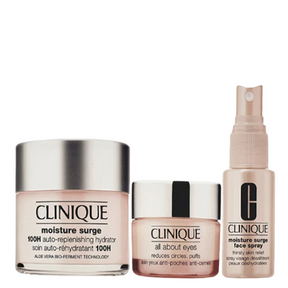 Clinique Moisture Surge 100-Hour Auto-Replenishing Hydrator Set 125 ml Hydrator + 15 ml Eye Serum + 30 ml Face Spray