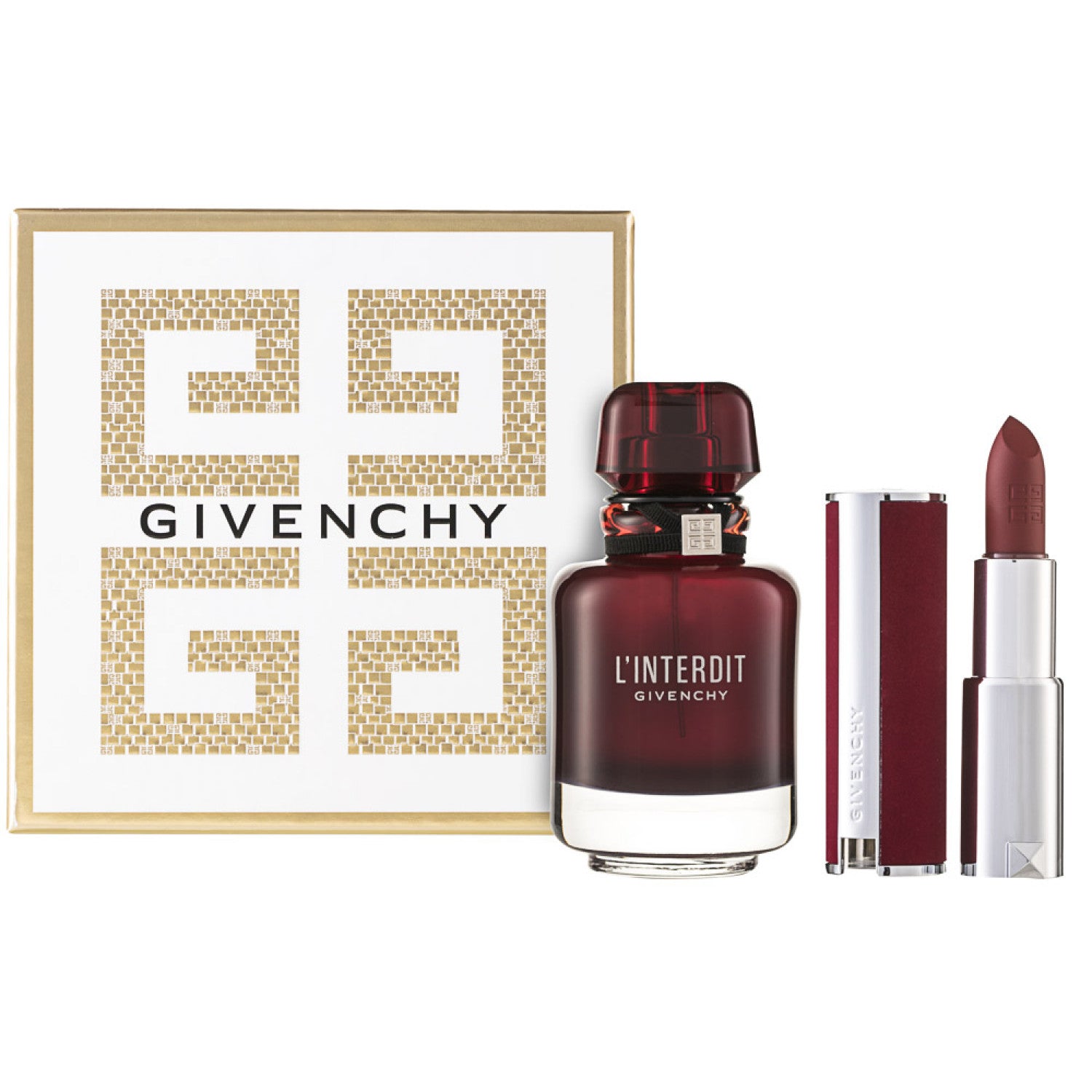 Givenchy L`Interdit Rouge Eau de Parfum Set 50 ml + Lipstick No.37 Deep Velvet 1.5 g / 1 Stk.