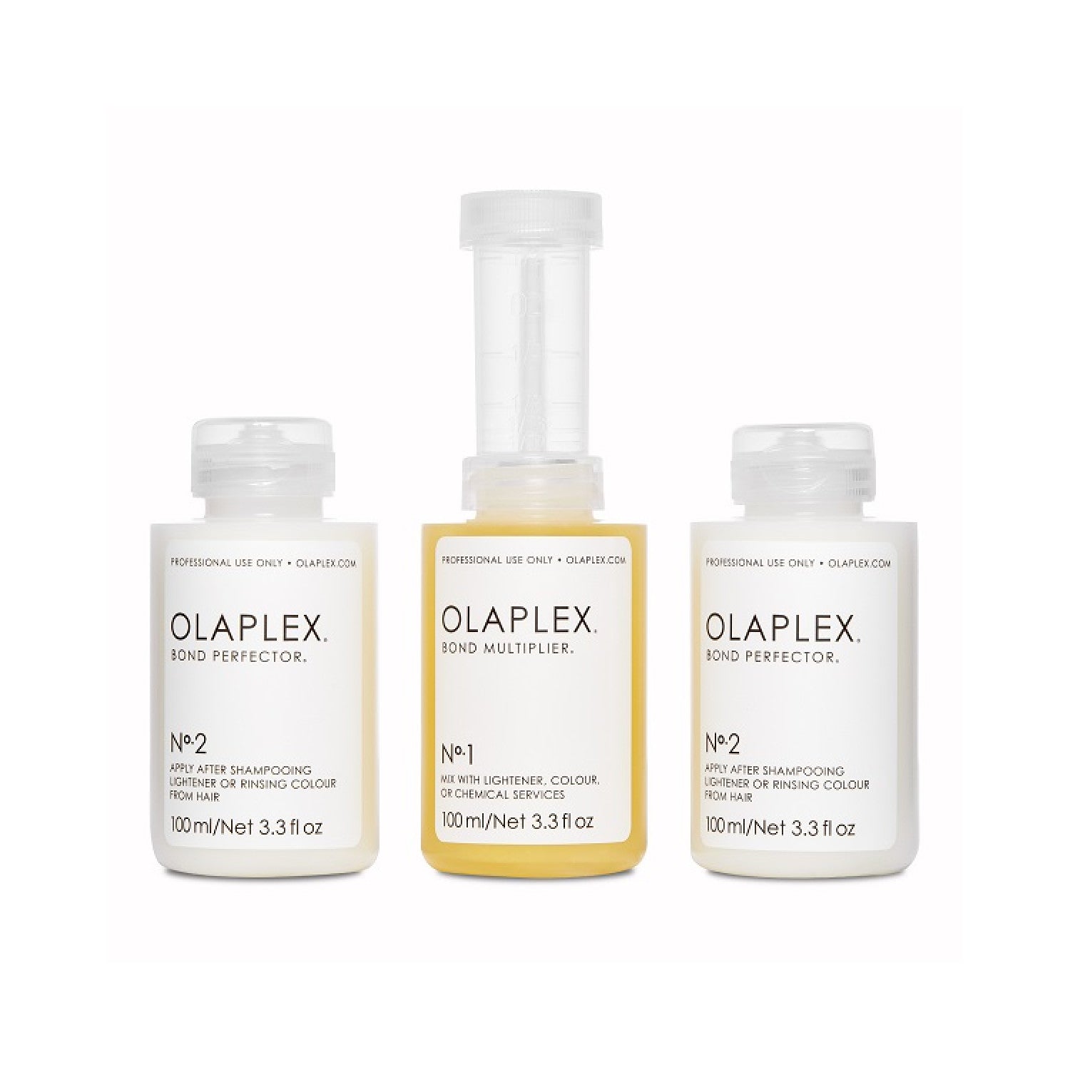 Olaplex Traveling Stylist Kit Haarpflegeset 1 x 100 ml No. 1 Bond Multiplier + 2 x 100 ml No. 2 Bond Perfector