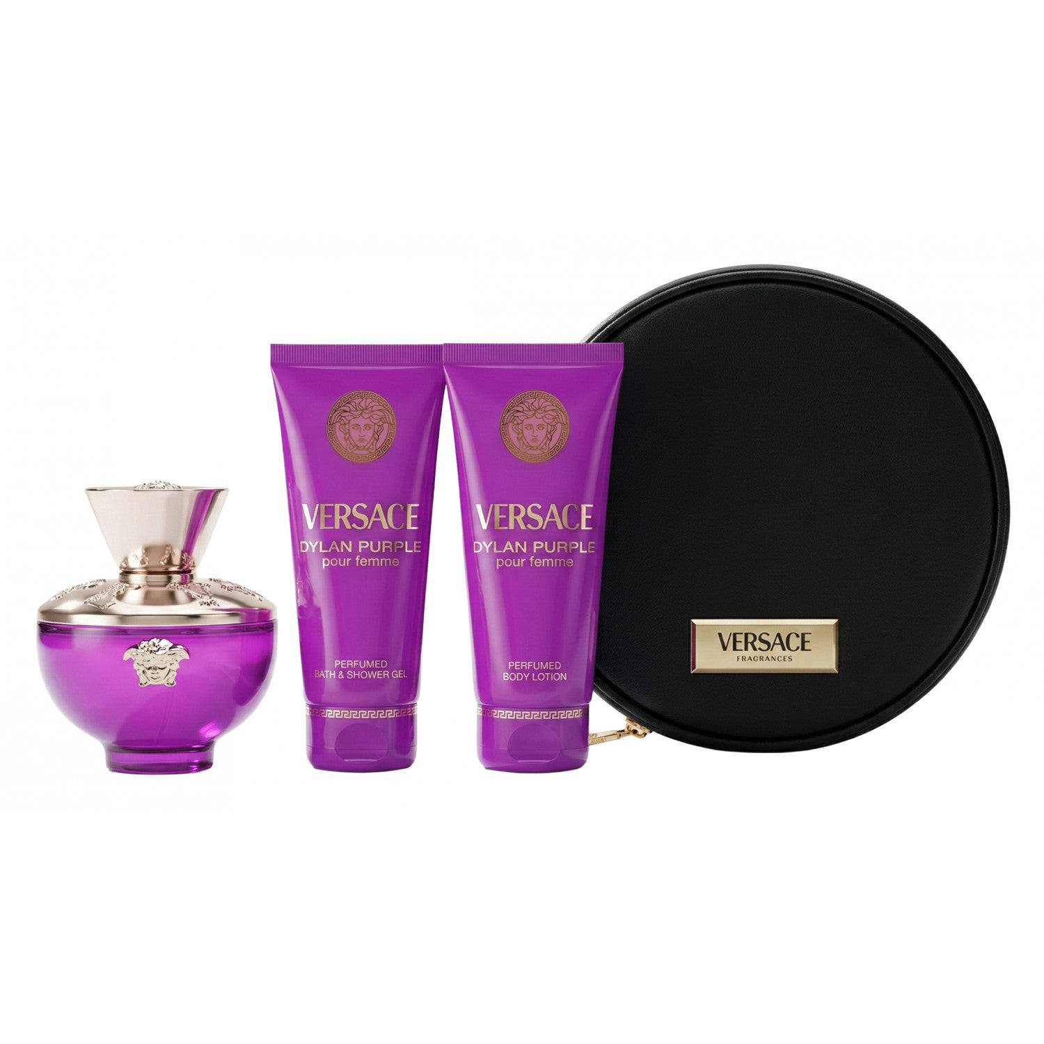 Versace Versace Pour Femme Dylan Purple Eau de Parfum Set 100 ml + 100 ml Körperlotion + 100 ml Duschgel + Tasche
