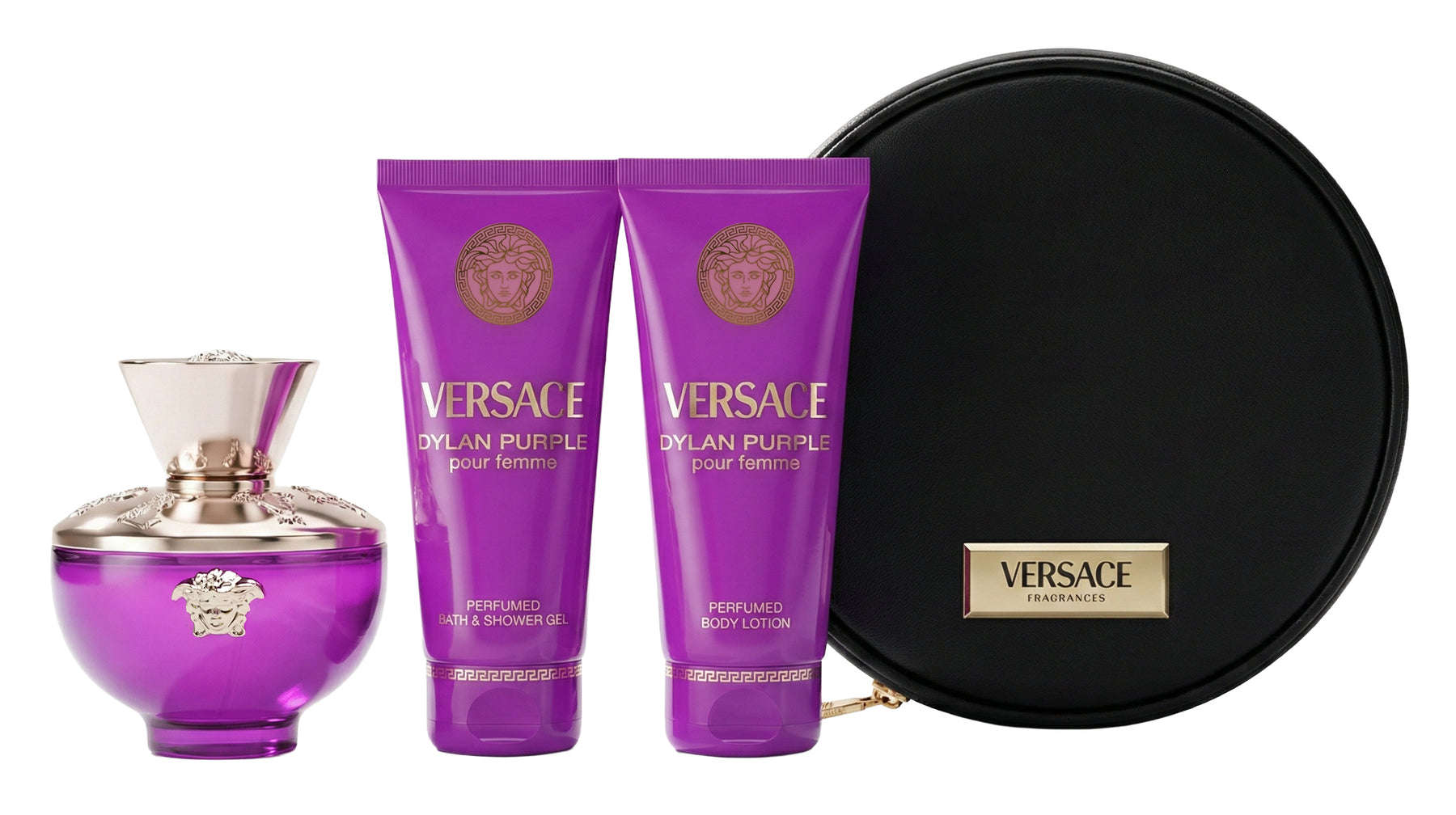 Versace Versace Pour Femme Dylan Purple Eau de Parfum Set 100 ml + 100 ml Körperlotion + 100 ml Duschgel + Tasche
