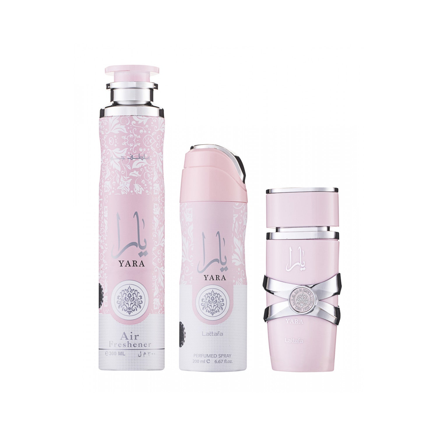 Lattafa Yara Eau de Parfum Set 100 ml + 200 ml Körperspray + 300 ml Air Freshener
