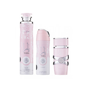 Lattafa Yara Eau de Parfum Set 100 ml + 200 ml Körperspray + 300 ml Air Freshener