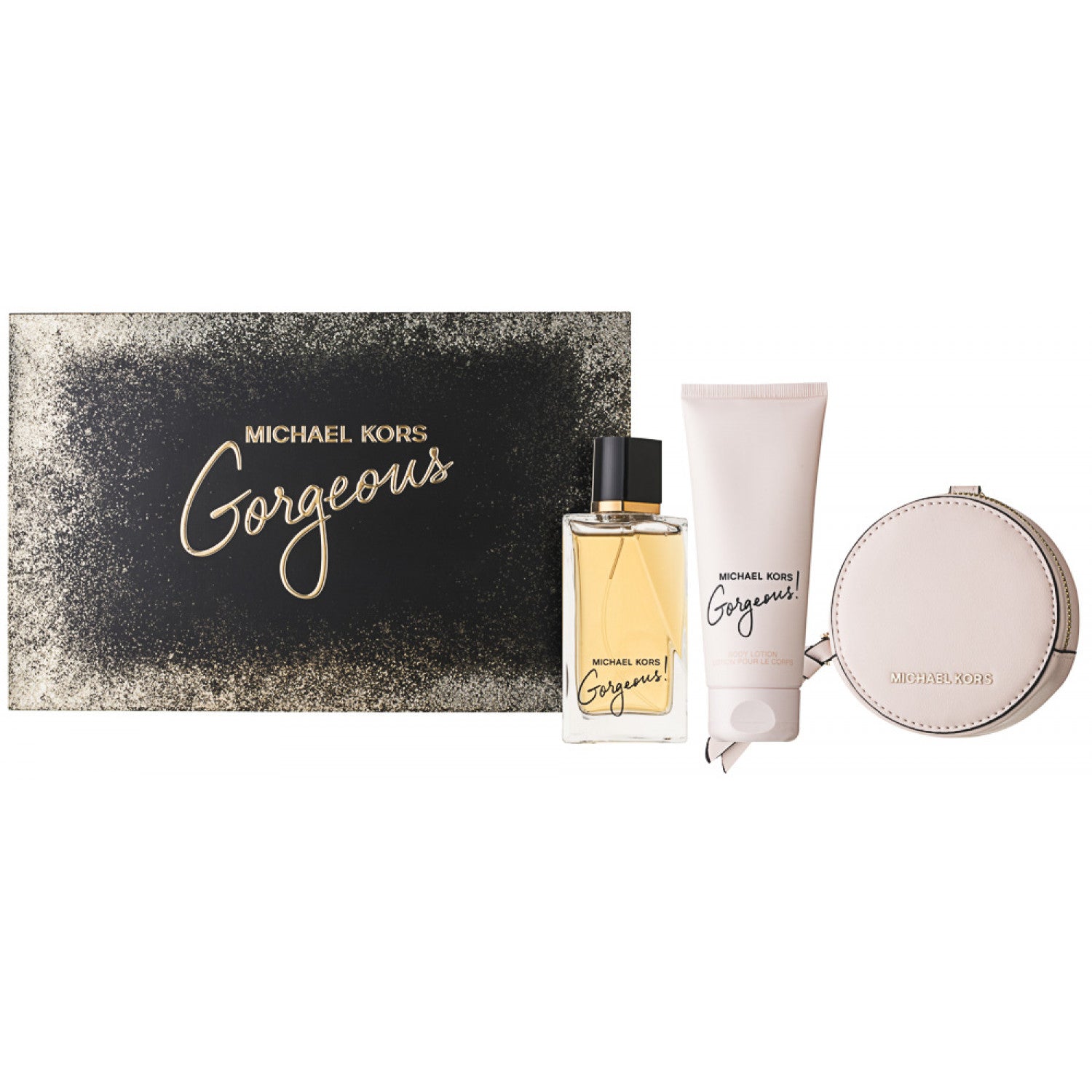 Michael Kors Gorgeous! Eau de Parfum Set 100 ml + 100 ml Körperlotion + Brieftasche