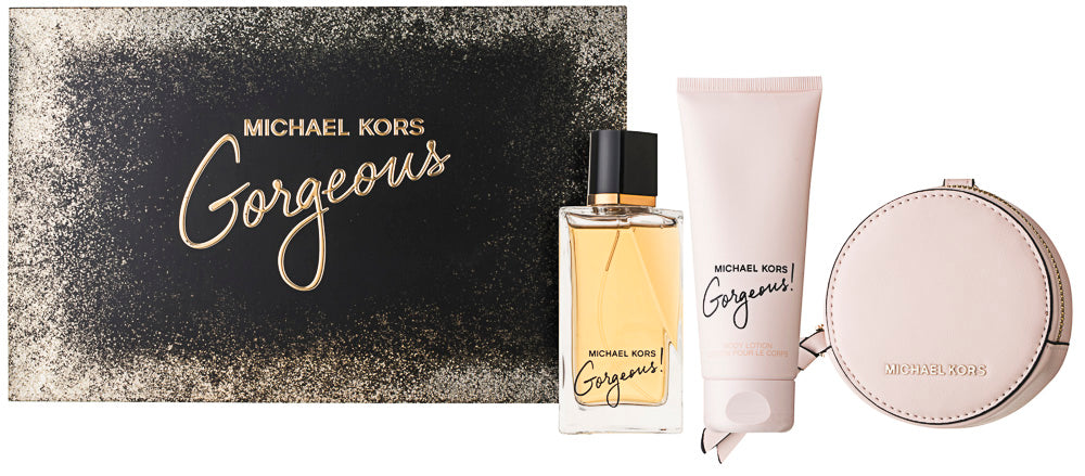Michael Kors Gorgeous! Eau de Parfum Set 100 ml + 100 ml Körperlotion + Brieftasche