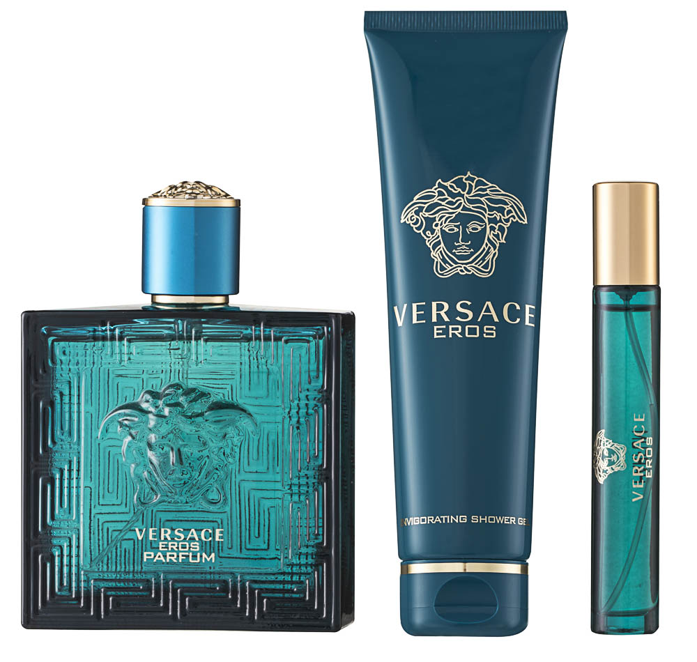 Versace Eros Pour Homme Parfum Geschenkset EDP 100 ml + 150 ml Duschgel + EDP 10 ml