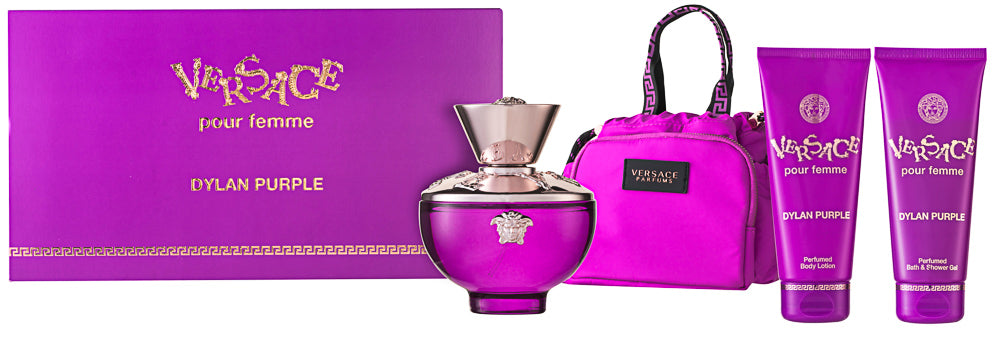 Versace Versace Pour Femme Dylan Purple EDP Geschenkset EDP 100 ml + 100 ml Körperlotion + 100 ml Duschgel + Tasche