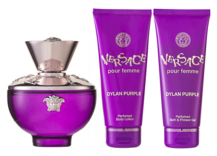 Versace Versace Pour Femme Dylan Purple EDP Geschenkset EDP 100 ml + 100 ml Körperlotion + 100 ml Duschgel + Tasche