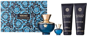 Versace Dylan Blue Pour Femme EDP Geschenkset EDP 100 ml + EDP 5 ml + 100 ml Duschgel +  100 ml Körperlotion