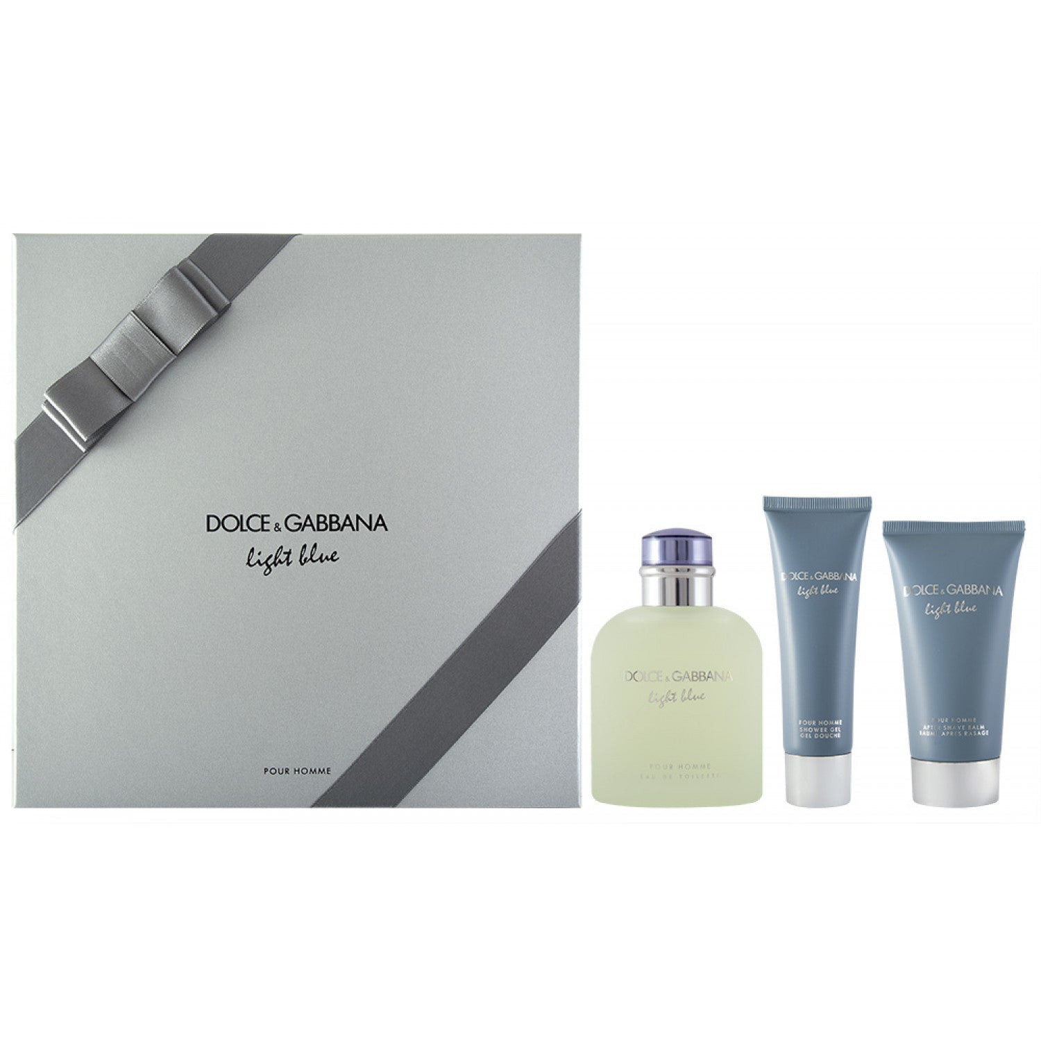 Dolce & Gabbana Light Blue Pour Homme Eau de Toilette Set 125 ml + 75 ml After Shave Balm + 50 ml Duschgel