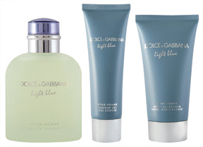 Dolce & Gabbana Light Blue Pour Homme Eau de Toilette Set 125 ml + 75 ml After Shave Balm + 50 ml Duschgel
