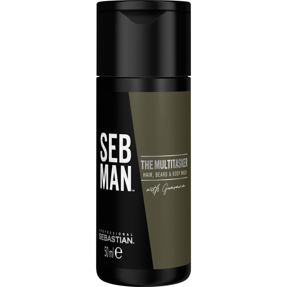 Sebastian Professional Seb Man The Multitasker Hair, Beard & Body Wash with Guarana Shampoo 50 ml