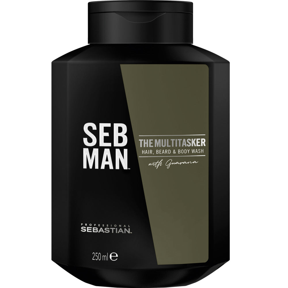 Sebastian Professional Seb Man The Multitasker Hair, Beard & Body Wash with Guarana Shampoo 250 ml
