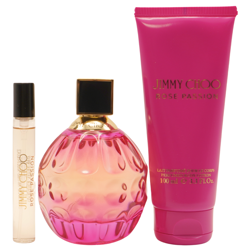 Jimmy Choo Rose Passion Eau de Parfum Set 100 ml + 7.5 ml + 100 ml Körperlotion