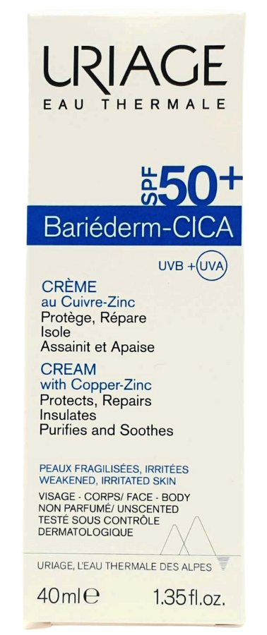 Uriage Bariéderm-Cica with Copper-Zinc Gesichtscreme SPF 50+ 40 ml