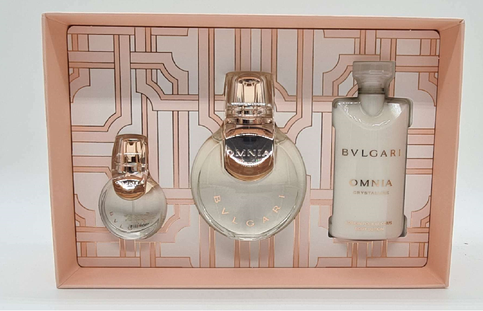 Bvlgari Omnia Crystalline EDT Geschenkset EDT 100 ml + EDT 15 ml + 75 ml Körperlotion