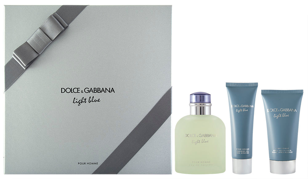 Dolce & Gabbana Light Blue Pour Homme EDT Geschenkset EDT 125 ml + 75 ml After Shave Balm + 50 ml Duschgel